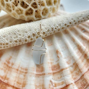 Periwinkle sea glass pendant, hand wrapped sea glass. Rare sea glass necklace, genuine sea glass, natural beach glass necklace
