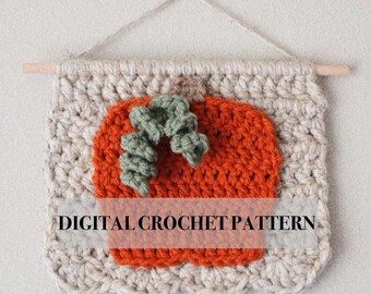 Pumpkin Wall Hanging Crochet PATTERN ONLY / Digital Download