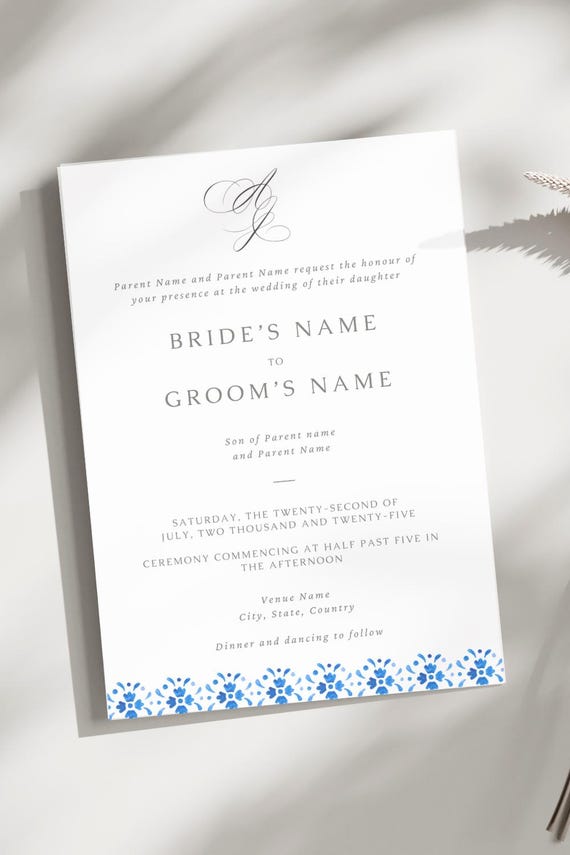 Handpainted Watercolor Talavera (Mexican) Customizable Wedding Invitations