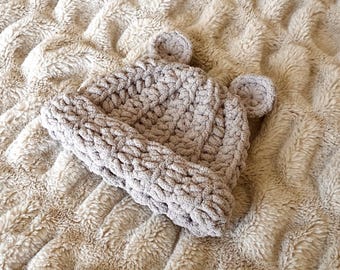 Crochet Baby Bear Beanie