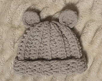 Crochet Baby Bear Beanie