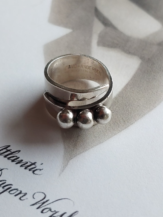 Vintage David Andersen 3 ball Sterling silver Ring