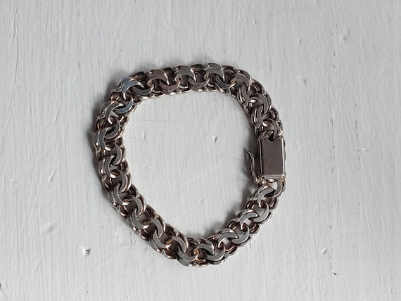 【Germany】 chain bracelet s925 vintage Vintage German 800 Silver Chain Bracelet - Jugendstil Style