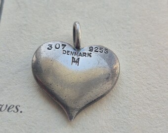 Vintage Hans Hansen Sterling Silver Heart Pendant | #307 Hansen