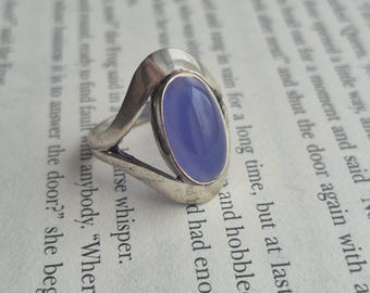 Vintage Art Deco Chalcedony 835 silver ring - Jugendstil style - silver European ring- German silver - handarbeit silver - Vintage German