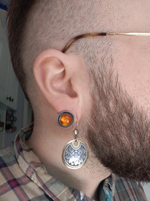 Vintage Niels Erik From silver amber clip earring… - image 9