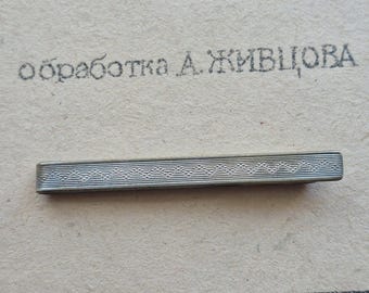 Vintage Hugo Grün Dänische Silber Krawattenklammer | Lokomotiv gedrehtes gewelltes Zickzackmuster | Signiert H.Gr. 830S Dänemark