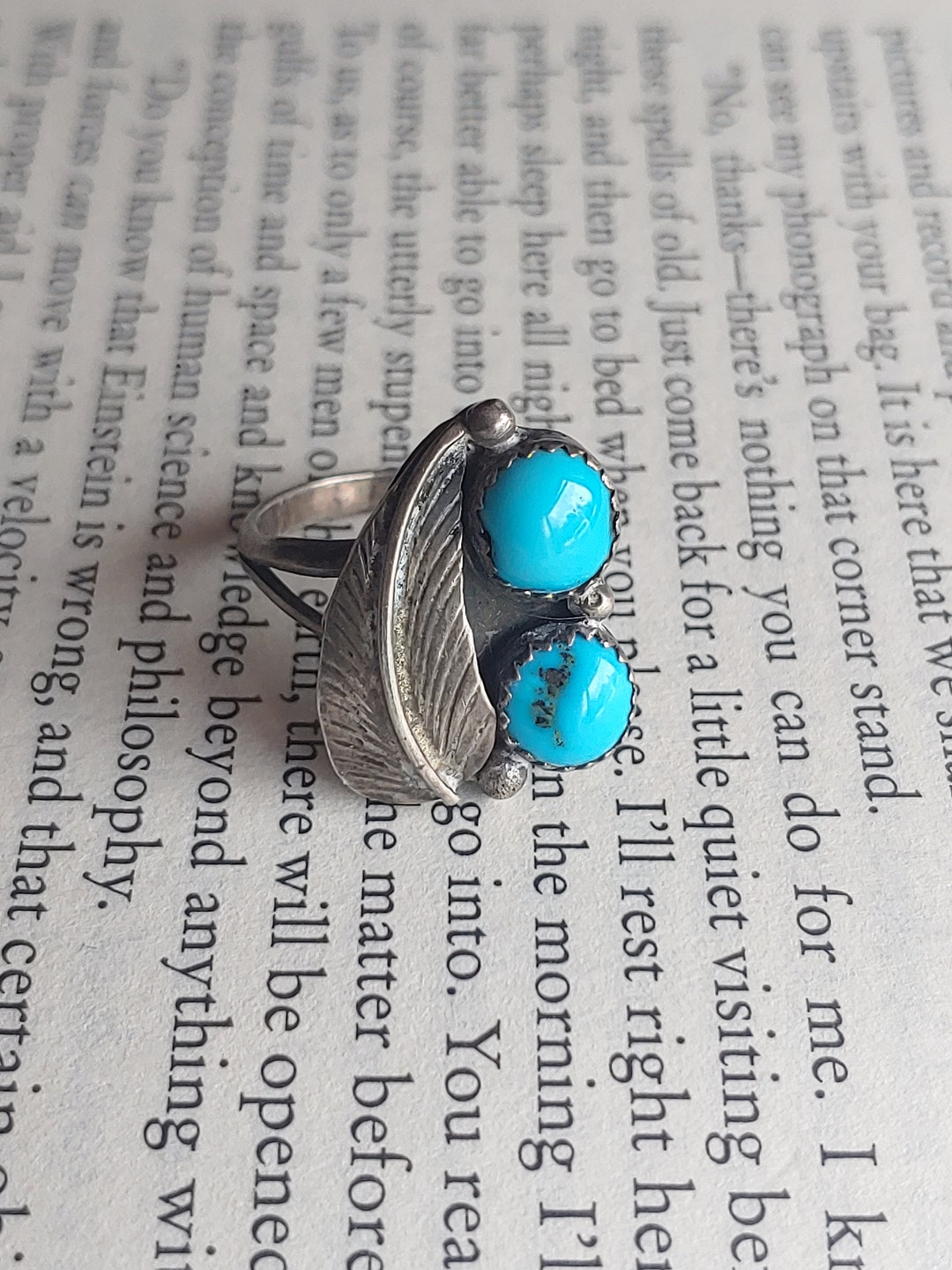 Vintage Navajo 1970s Sterling Silver Turquoise Ring - Boho Style - Ring ...