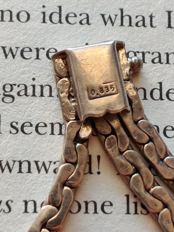 Vintage German 835 silver 3 chained bracelet - Ju… - image 6