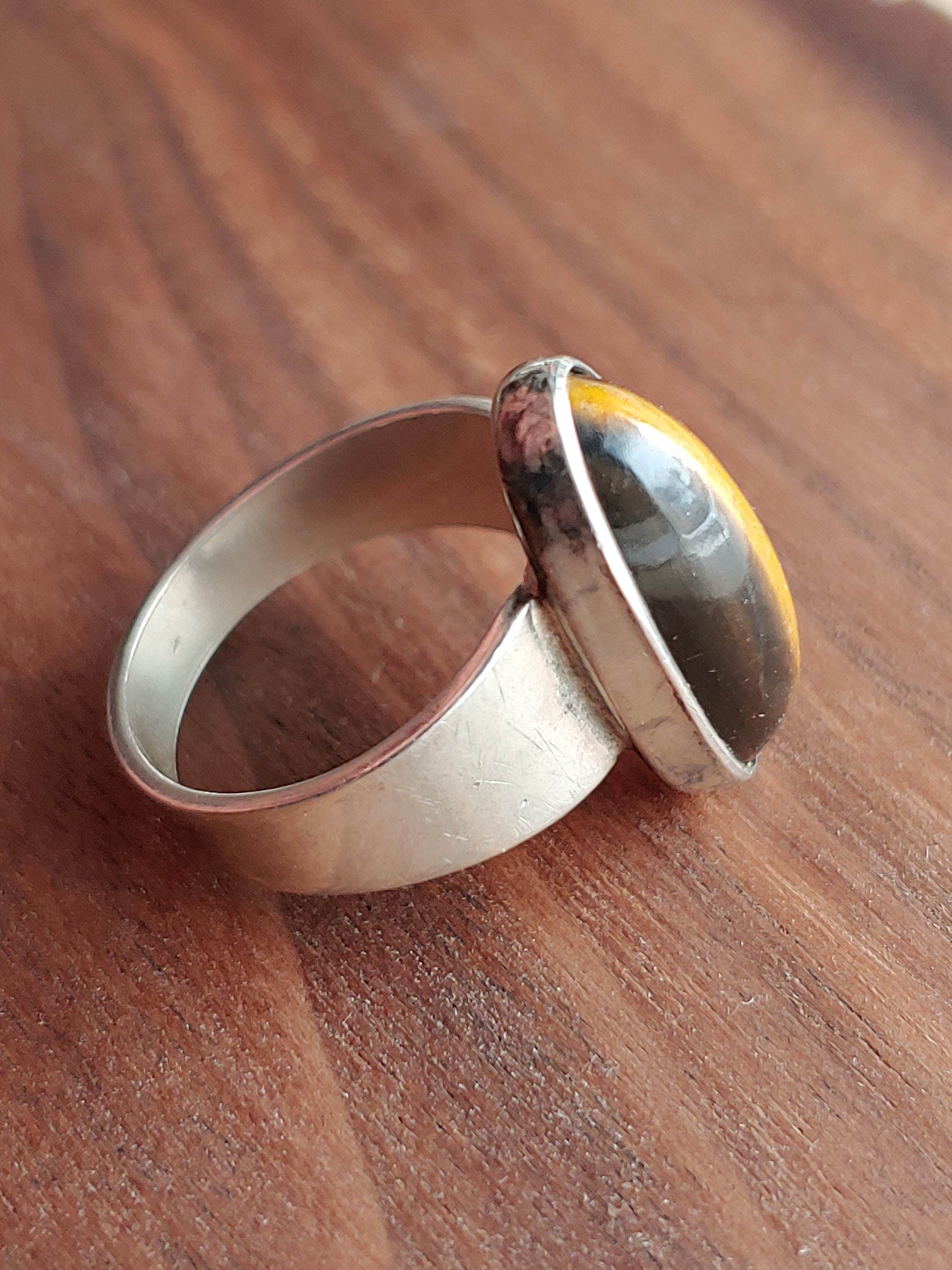 【最終値下げ】Tiger Eye Ring / Niels Erik From Vintage Niels Erik From Silver Tigers Eye Ring - Denmark