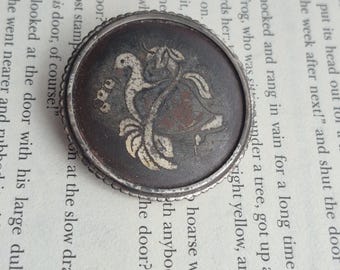 Broche de pájaro de plata vintage de Georg Jensen n.º 5014 - Dinamarca Plata - Plata de ley 925S - Diseño modernista - Diseñado por Georg Jensen