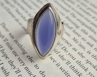 Vintage Art Deco Chalcedony 835 silver ring - Jugendstil style - silver European ring- German silver - handarbeit silver - Vintage German