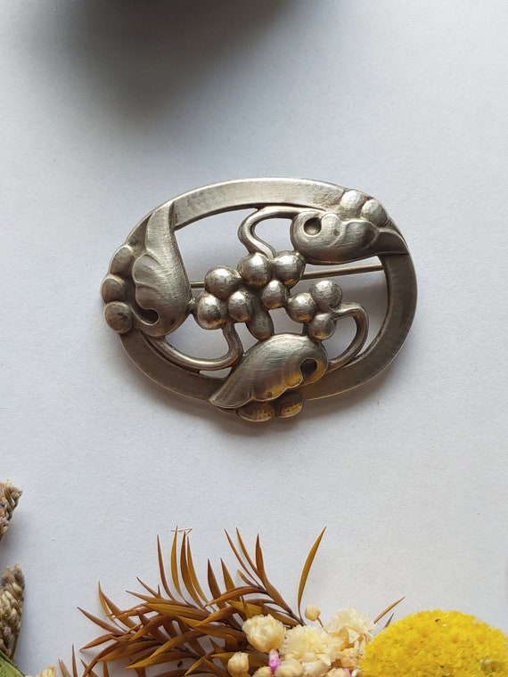 GEORG JENSEN 101 ムーンライトグレープ シルバーブローチ 925