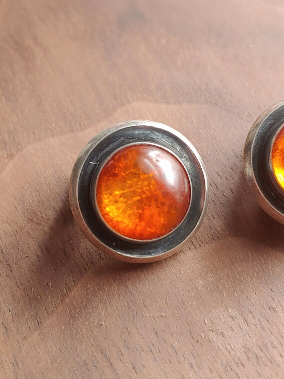Vintage Niels Erik From silver amber clip earring… - image 5