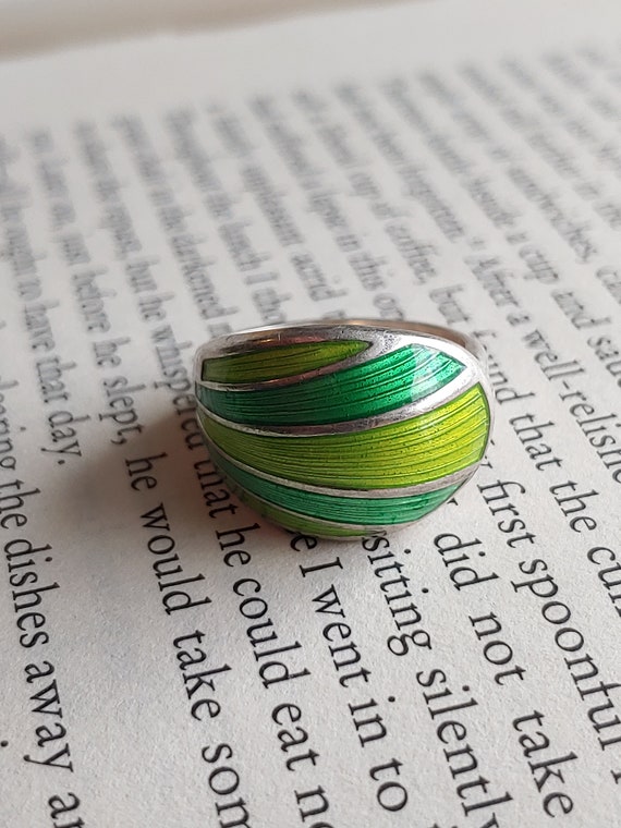 Vintage David Andersen green Enamel Sterling silv… - image 1