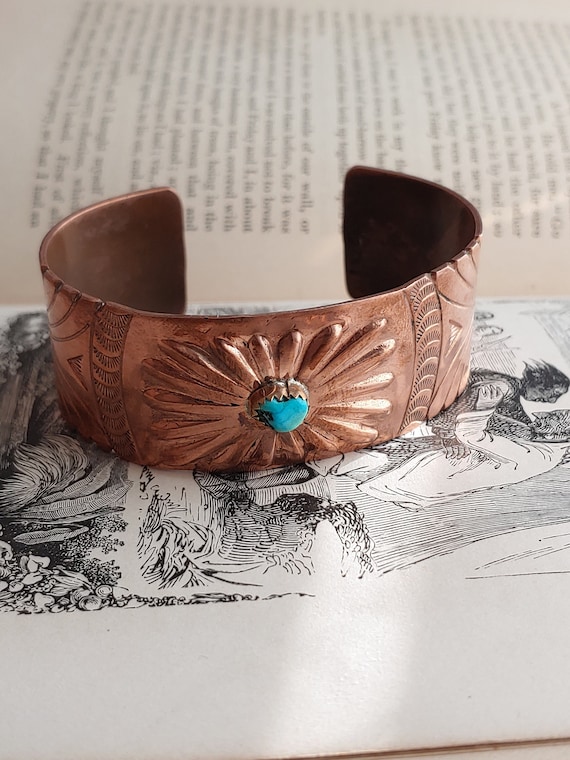 Buy Southwestern Copper Wide Cuff Bracelet-vintage Solid Copper Bracelet  Online in India - Etsy