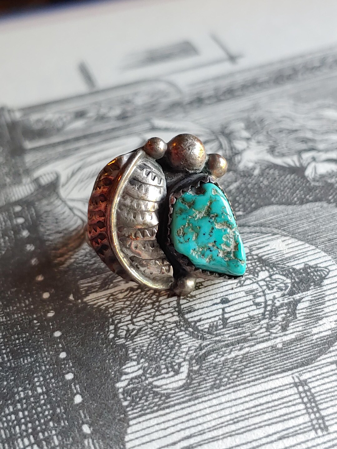 1970s Sterling Silver Navajo Kachina Ring