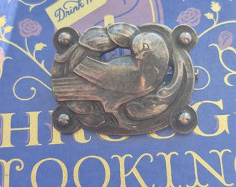 Broche vintage Georg Jensen n.º 204 - Dinamarca Plata - Plata de ley 925S - Diseño modernista - Diseñado por Georg Jensen - Broche de paloma de plata