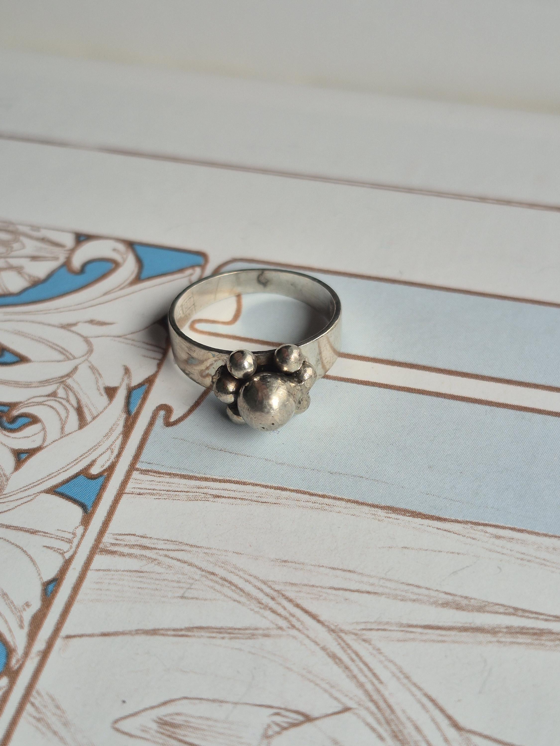 Vintage 1970s Silver Cluster Ring - Etsy