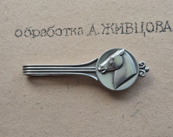 Vintage Georg Jensen Sterling Silver Tie Bar #65 | Arno Malinowski Horse Head Design | Signed Denmark 925S Art Deco Tie Clip | Iconic Danish