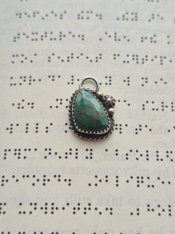 Vintage Navajo Sally Ramone Silver turquoise pendant | Boho style | Navajo Silver pendant | Southwestern Silver pendant
