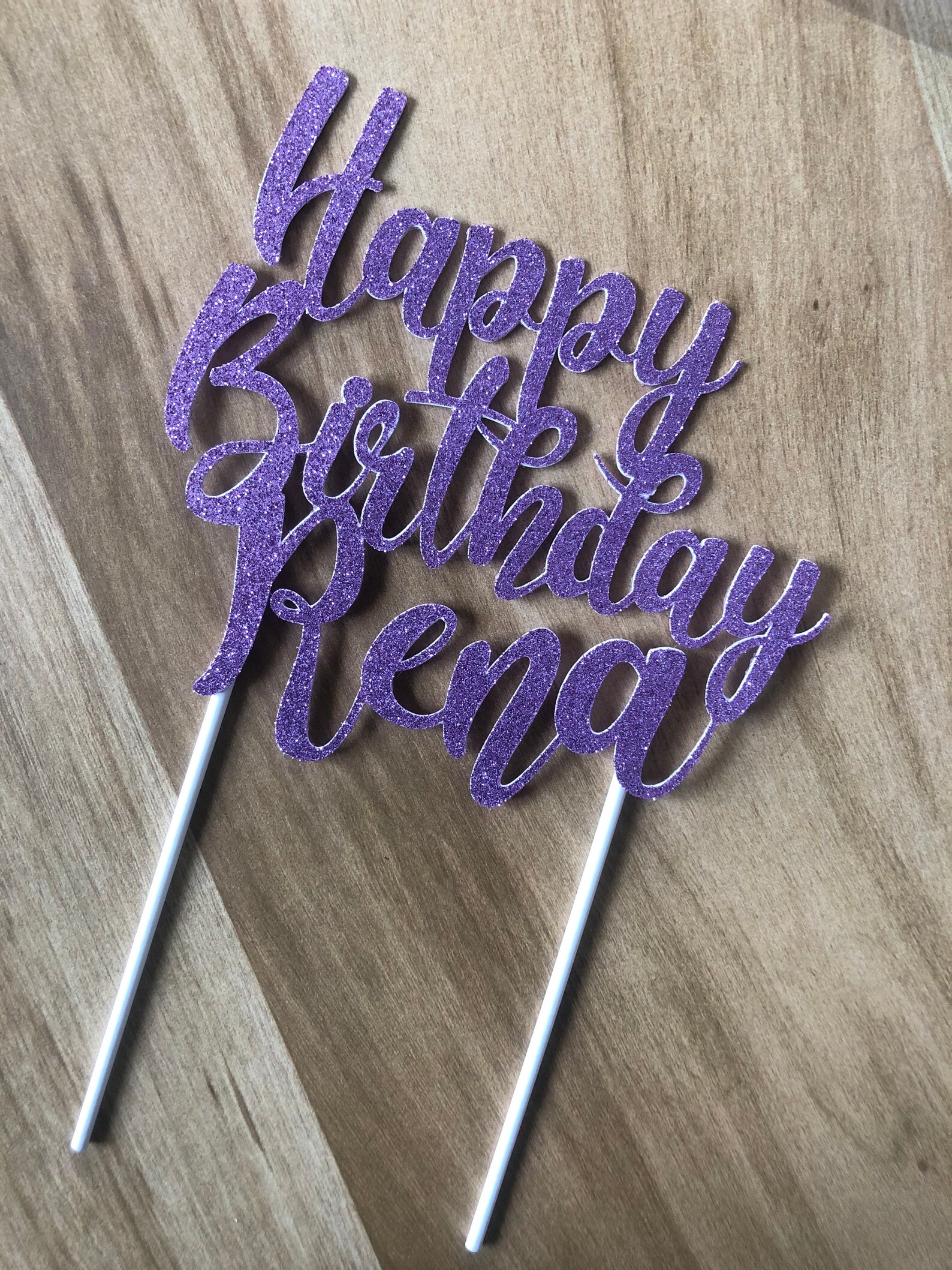 Custom Happy Birthday Cake Topper With Age Custom Cake Topper Etsy