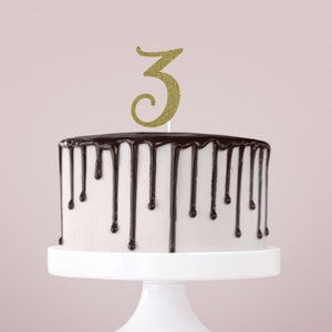 3 Cake Topper, 3rd Birthday Cake Topper, Glitter Topper, Third Birthday Cake Topper, Number Three Birthday Cake Sign