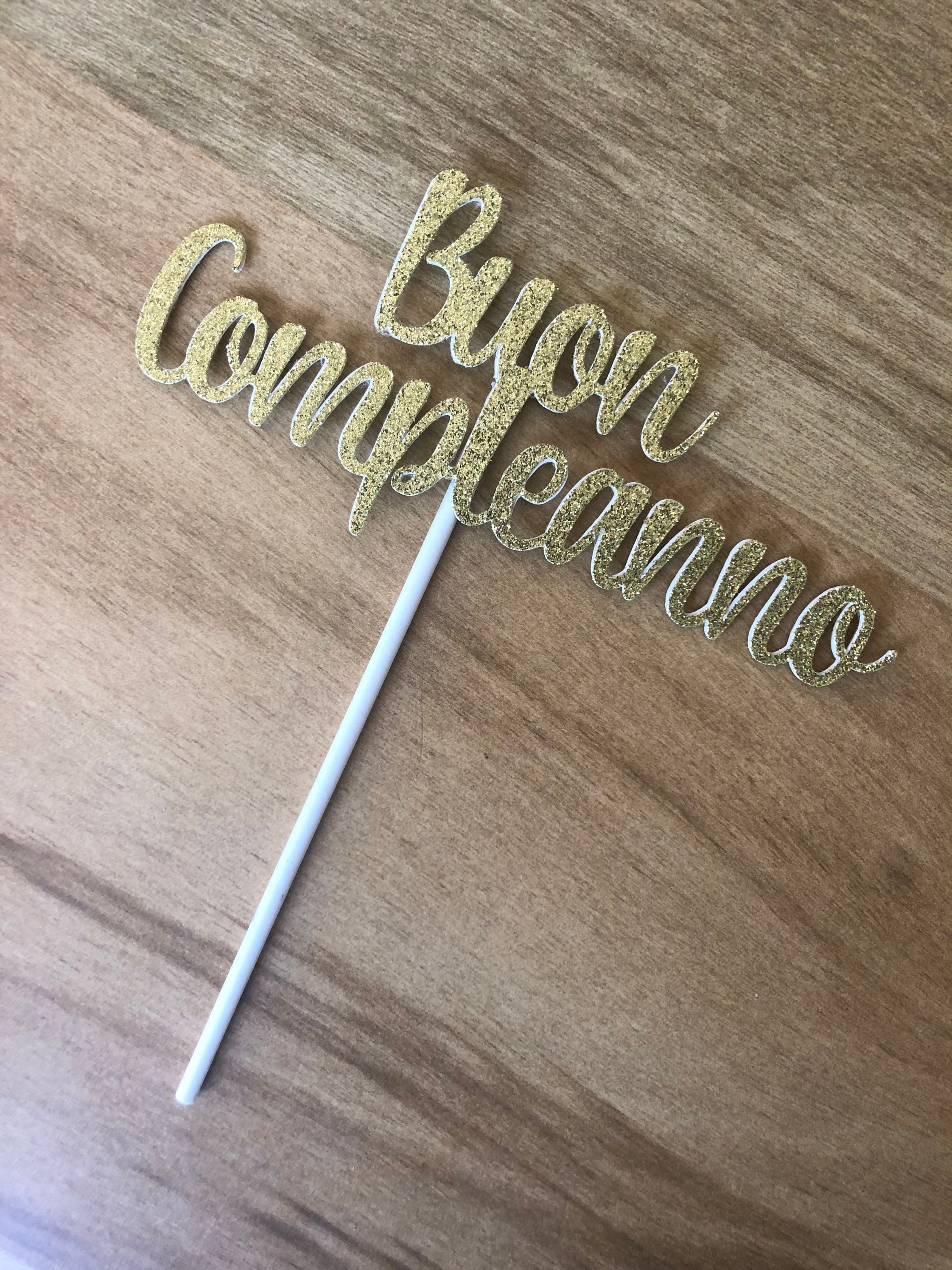  INNORU Buon Compleanno Cake Topper, Happy Birthday Cake Topper,  Italian Theme Birthday Party Decorations Supplies, Navy Blue Glitter :  Grocery & Gourmet Food
