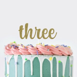 Three Cake Topper, 3rd Birthday Cake Topper, Third Birthday Cake Topper, Cake Smash, Theme Birthday Decor, Turning Three Cake Topper