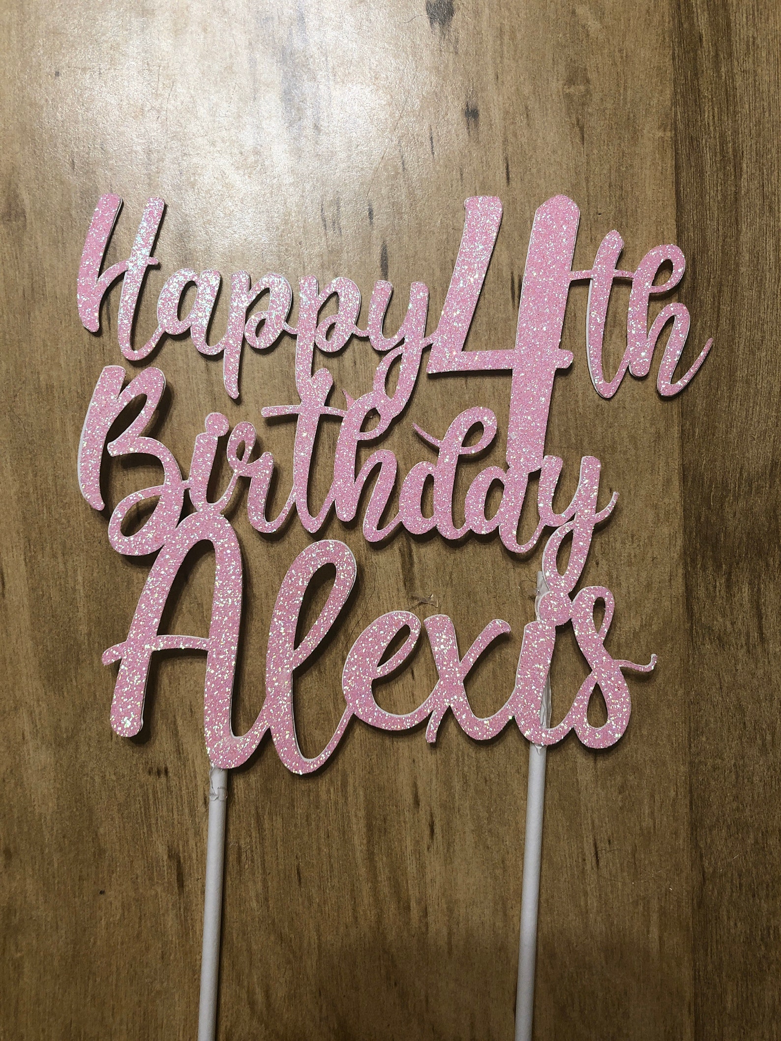 Custom Happy Birthday Cake Topper With Age Custom Cake Topper Etsy