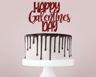 Happy Galentines Day Cake Topper, Valentines Day Cake Decor, Galentines Party, Love Sucks Party Decorations, Anti Valentines Day Decor