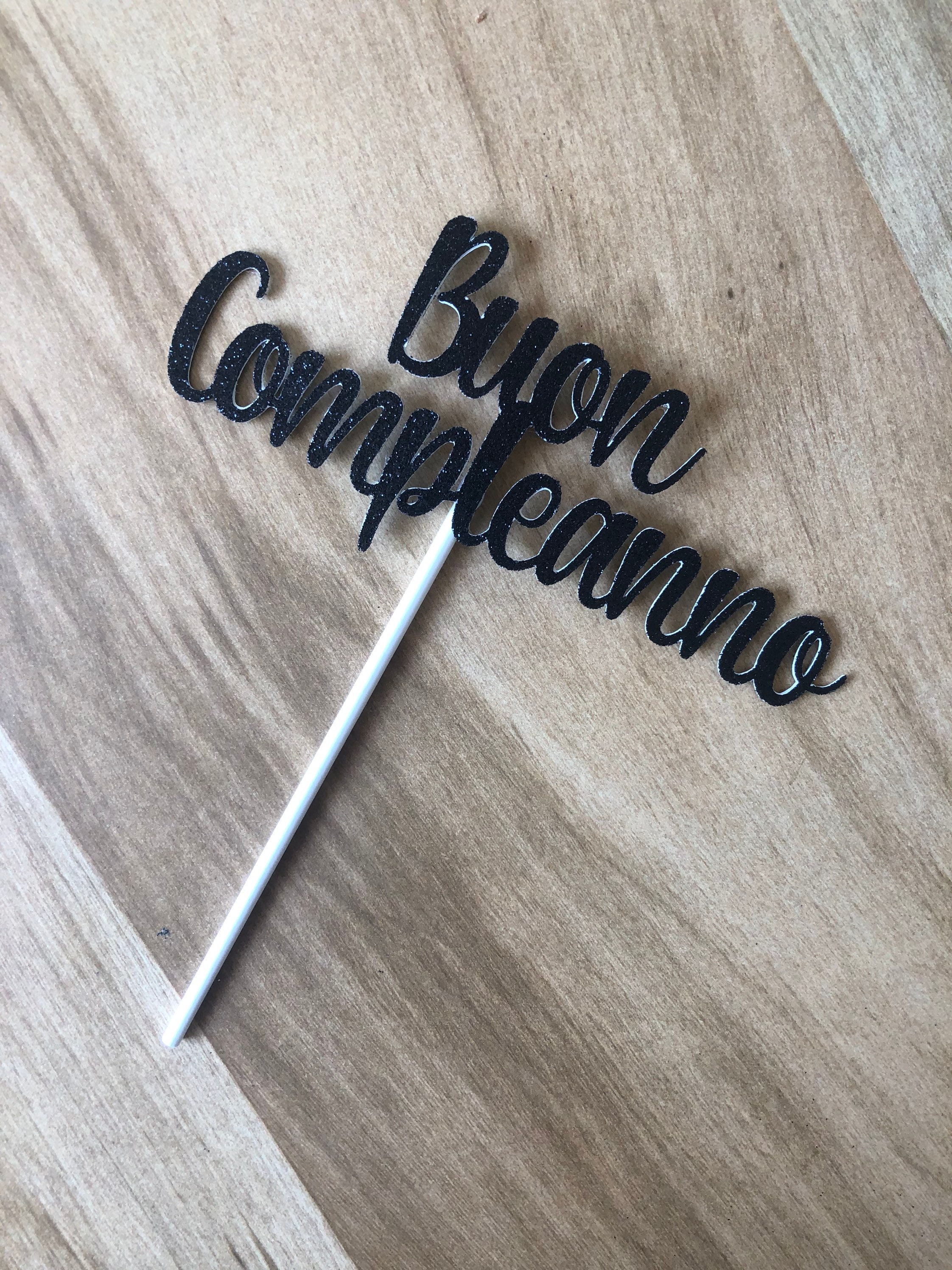  INNORU Buon Compleanno Cake Topper, Happy Birthday Cake Topper,  Italian Theme Birthday Party Decorations Supplies, Navy Blue Glitter :  Grocery & Gourmet Food