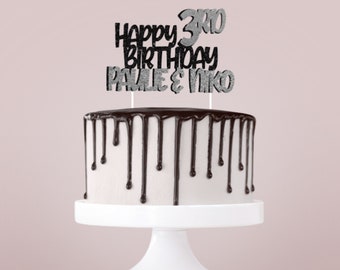 Twins Birthday Cake Etsy Twins Birthday Cake Etsy