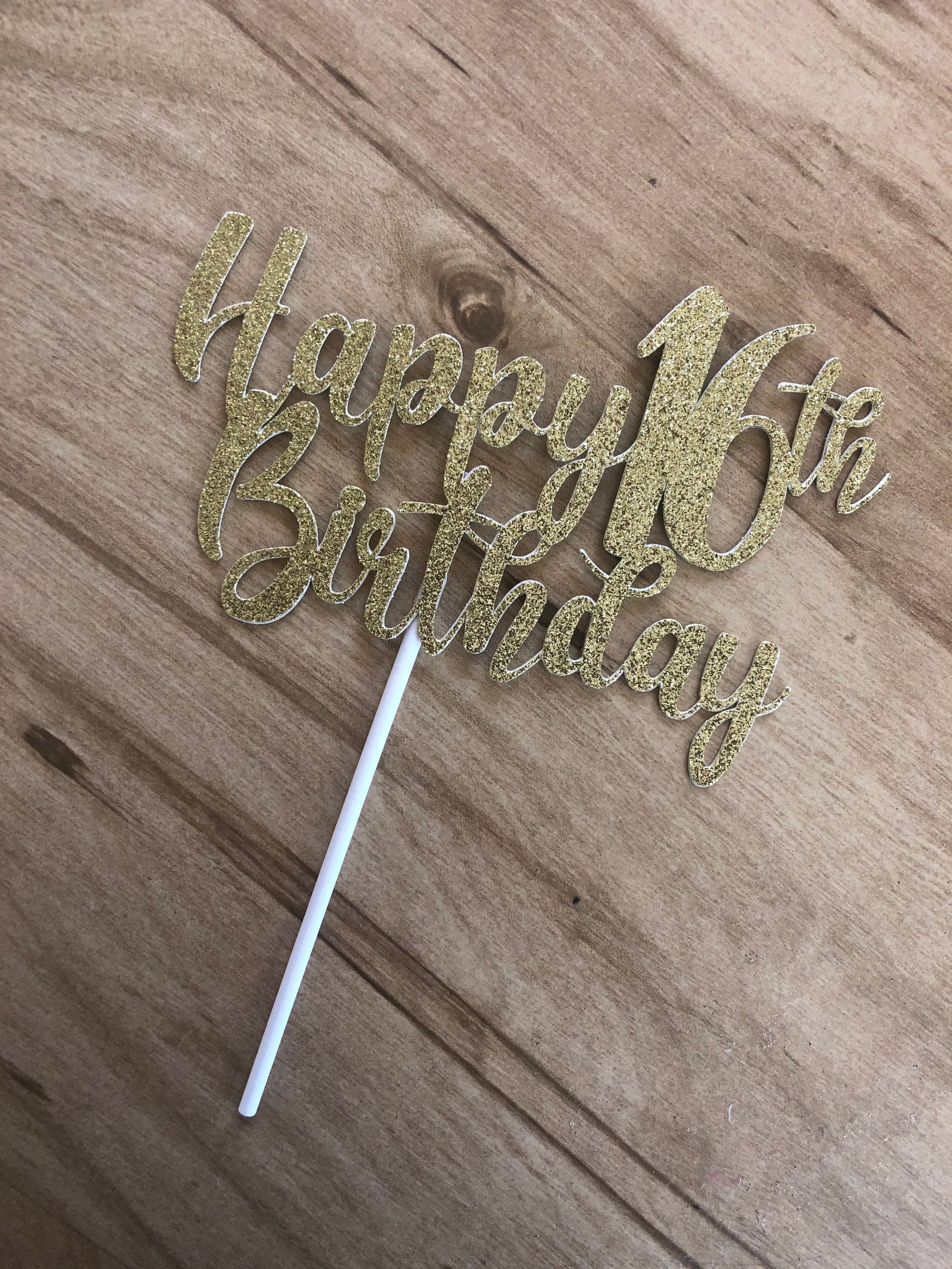 Custom Happy Birthday Cake Topper With Age Custom Cake Topper Etsy