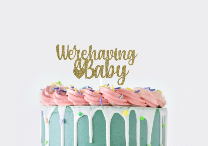 We're Having a Baby Cake Topper Baby Shower Cake Topper image 1
