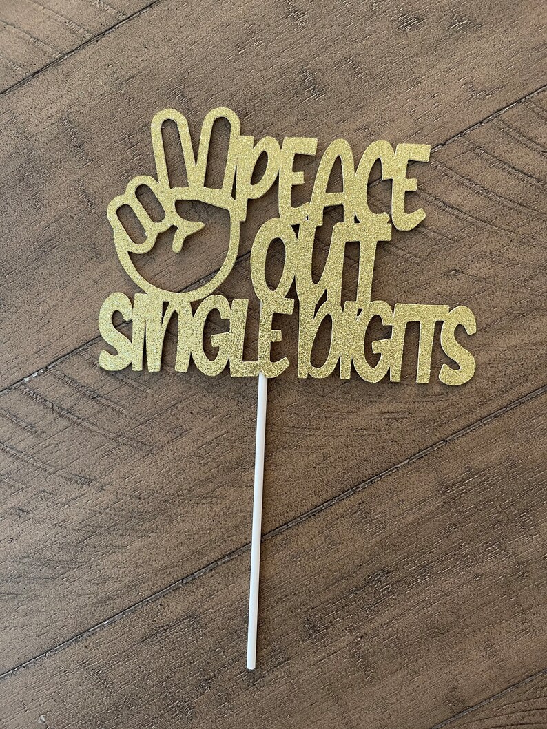 Peace Out Single Digits Cake Topper 10th Birthday Cake Etsy