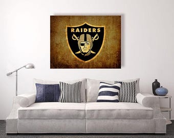 Oakland Raiders vintage style Canvas Print, vintage football decor, football room decor, room decor for men, apartment decorating ideas