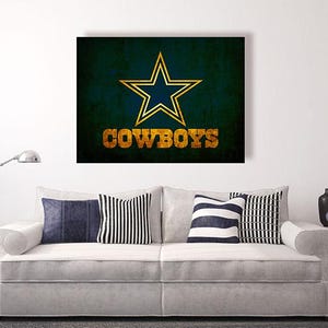 Dallas Cowboys vintage style Canvas Print, vintage football decor, football room decor, room decor for men, apartment decorating ideas
