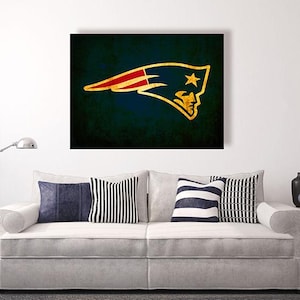 New England Patriots vintage style Canvas Print, vintage football decor, football room decor, room decor for men, apartment decorating ideas