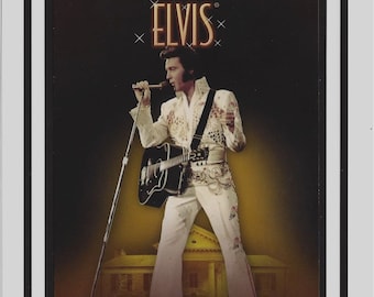 Speck actuel d'ELVIS HAIR STRAND, minuscule, personnel, détenu, avec carte postale photo de concert, musicien célèbre de Memphis, rare et documenté, The King