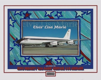 Copeaux de métal de l'avion LISA MARIE CONVAIR 880 d'Elvis Presley et carte postale sur papier glacé