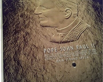 Pope John Paul II, tiny hair strand speck, relic, personal, owned, Vatican