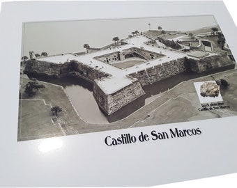 Pièce de pierre de Castillo de San Marcos, St. Augustine, FL. Des travaux de réparation des années 1960.