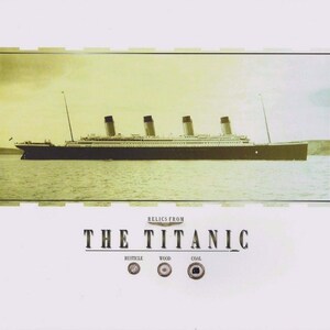 実際のタイタニック号の遺物、遺物、石炭、木材、錆びた破片、斑点