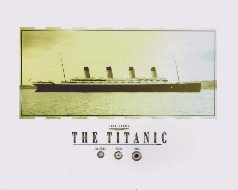 Actual TITANIC artifacts, RELICS, coal, wood, rusticle pieces, specks, genuine, remnant, part, steel hull rust, portion, rms Titanic 8x10 image 1