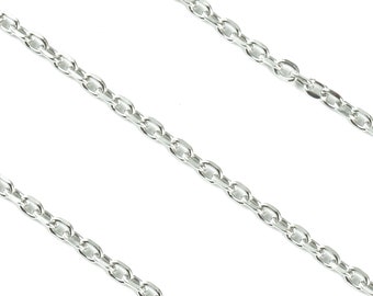 Flat Cable Chain - Stainless Steel Chain -  Faceted Cable Chain - Soldered Link Chain - 0.16" x 0.12" x 0.03" - CC1174