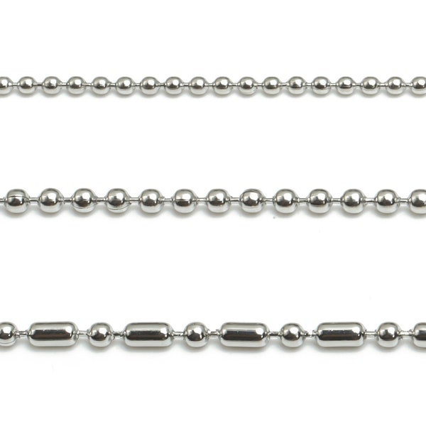 Stainless Steel Ball Chain - 304 Stainless Steel Chain -  Silver Tone Ball Chain - Jewelry Making - 1mm 1.5mm 3mm