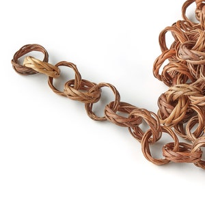 Rattan Rolo Chain - Woven Chain - Handwoven Rattan Chain - Round Rolo Chain - Jewelry Handmade - 0.75&quot; x 0.75&quot; x 0.22&quot; - RT1227