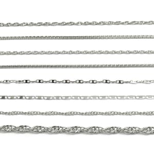 Steel Wheat Chain - Silver Tone Cross Snake Chain - Rectangle Oval Flat Bar Chain - Mini Curb Chain - Cable Chain 304 Stainless Steel Chain