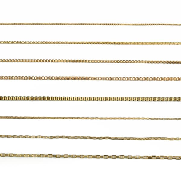 Cube Box Chain - Link Square Chain - Raw Brass Box Chain - Mini Geometry Box Chain - for Necklace - For Bracelet - Jewellery Making